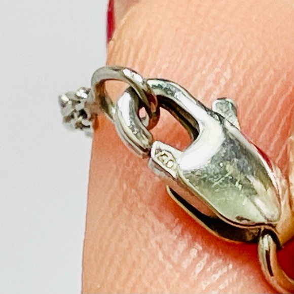 MIRABELLE Solid 18k 18kt white gold ruby and sapphire purse bag pendant necklace - Picture 14 of 16